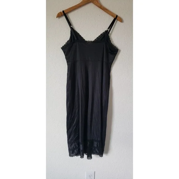 Vintage Black Lingerie Slip Size 38 Dress Undergarment - Picture 3 of 8
